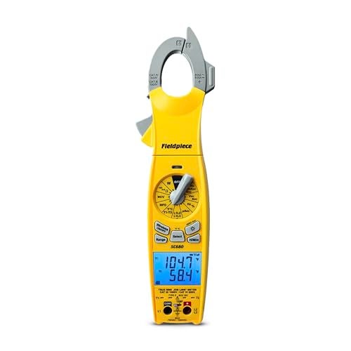 Fieldpiece SC680 Clamp Meter - Wireless Power Multitester for HVACR Professionals - AC/DC Swivel Clamp Meter with Dual Display - HVAC Tools - Image 1