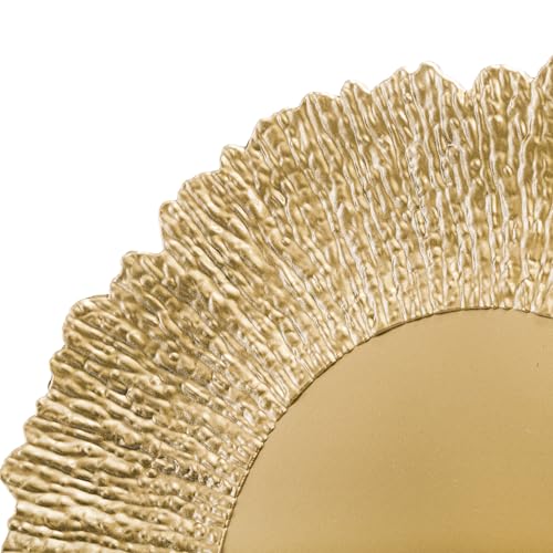 Coloch Set of 12 Plastic Charger Plates, 13" Reusable Reef Serving Chargers for Dinner Plate Round Shiny Decorative Charger Plate for Wedding, Catering, Parties, Restaurant, Home Dinner Use (Gold) - Image 3