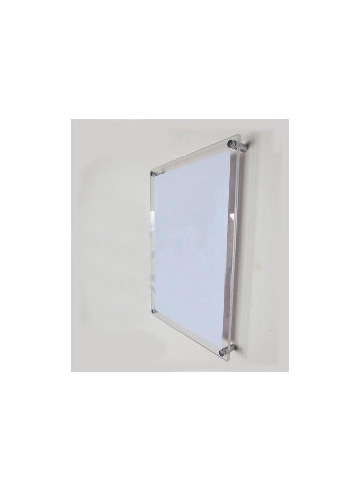 لوح أكريليك ساندويتش لعرض الإعلانات والملصقات والصور والمعلومات 12 × 18 شفاف 12 × 18 بوصة