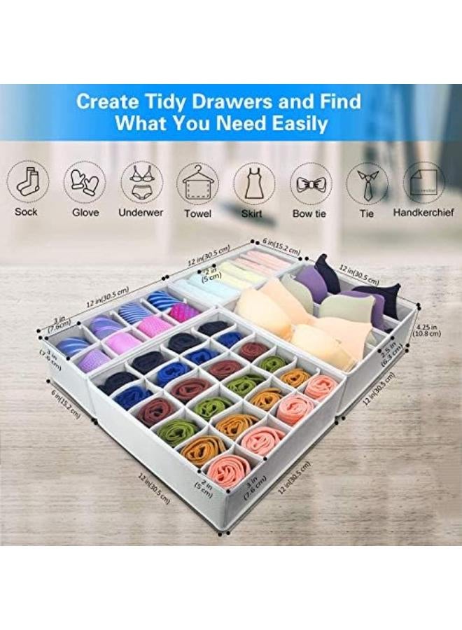 Simple Houseware Closet Underwear Organizer Drawer Divider 4 Set, Underwear Drawer Organizers, Desk Closet Organizer And Storage Drawer Organizer For Underwear, Bra, Socks - Image 4