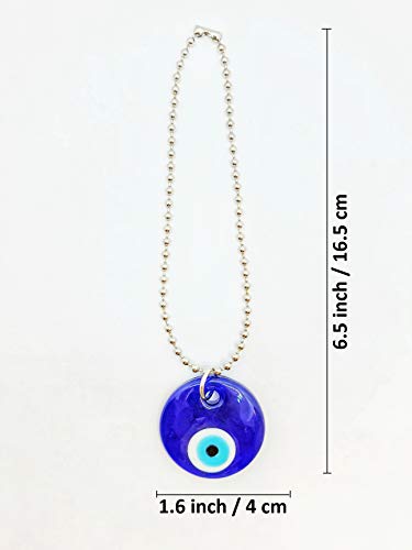 LUCKBOOSTIUM Good Luck & Protection Charm - Evil Eye Hanging Ornament for Car, Rearview Mirror Accessory, Home Wall Décor, Spiritual Amulet for Positive Energy, Blue Glass Decoration - Image 2