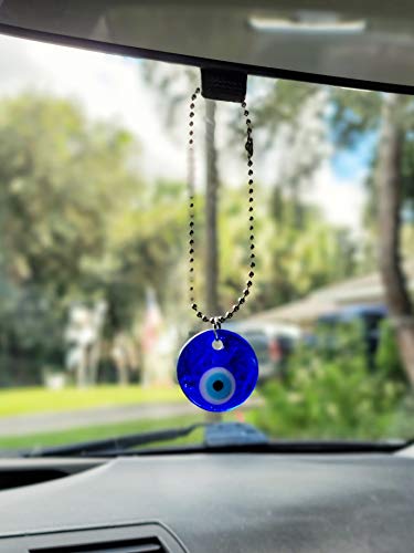 LUCKBOOSTIUM Good Luck & Protection Charm - Evil Eye Hanging Ornament for Car, Rearview Mirror Accessory, Home Wall Décor, Spiritual Amulet for Positive Energy, Blue Glass Decoration - Image 3