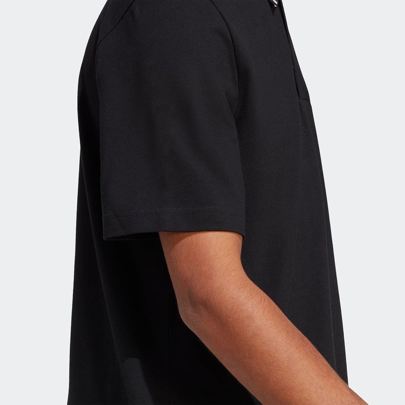 adidas Essentials Piqué Small Logo Black Polo Shirt for Men, 2XL - Image 3