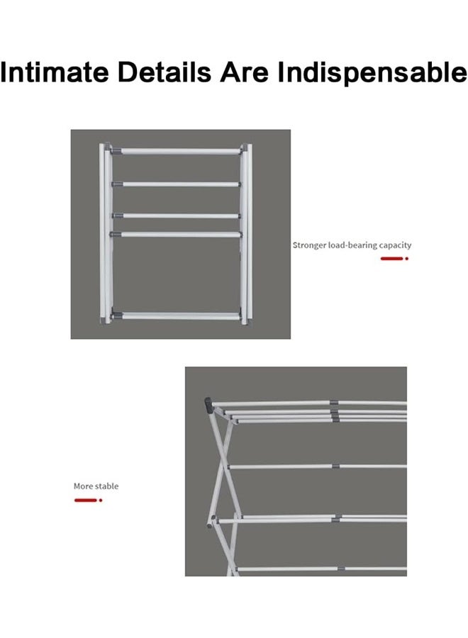 Portable Foldable Clothes Drying Rack,Space Saving X-Frame Design, Multi-Rod Support, Durable and Safe, Ideal for Various Scenes