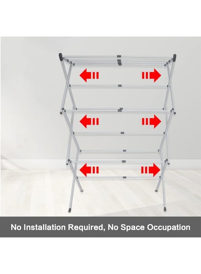 Portable Foldable Clothes Drying Rack,Space Saving X-Frame Design, Multi-Rod Support, Durable and Safe, Ideal for Various Scenes
