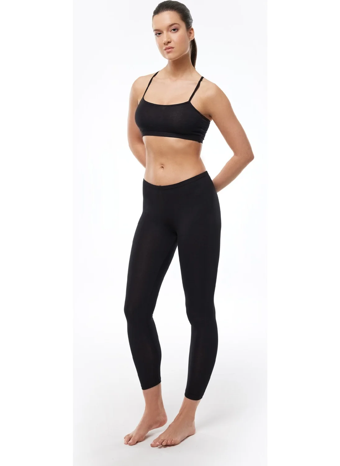 Malabadi Women Black Modal Long Leggings 190