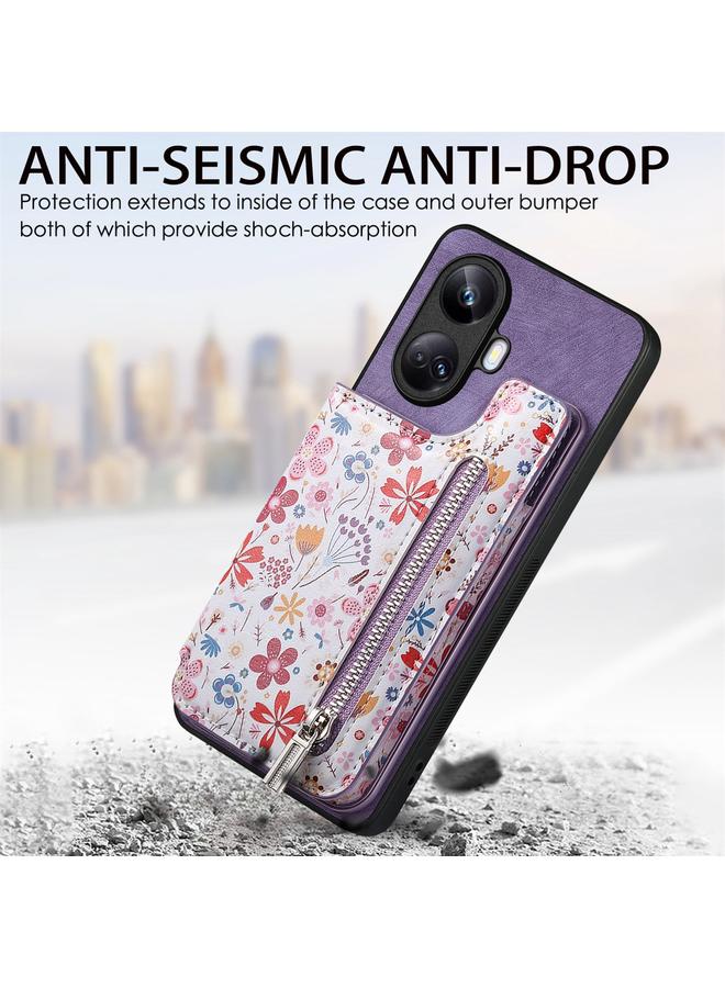 S-TOP Case For Realme C31 Retro Painted Zipper Wallet Back Phone Case - Image 5