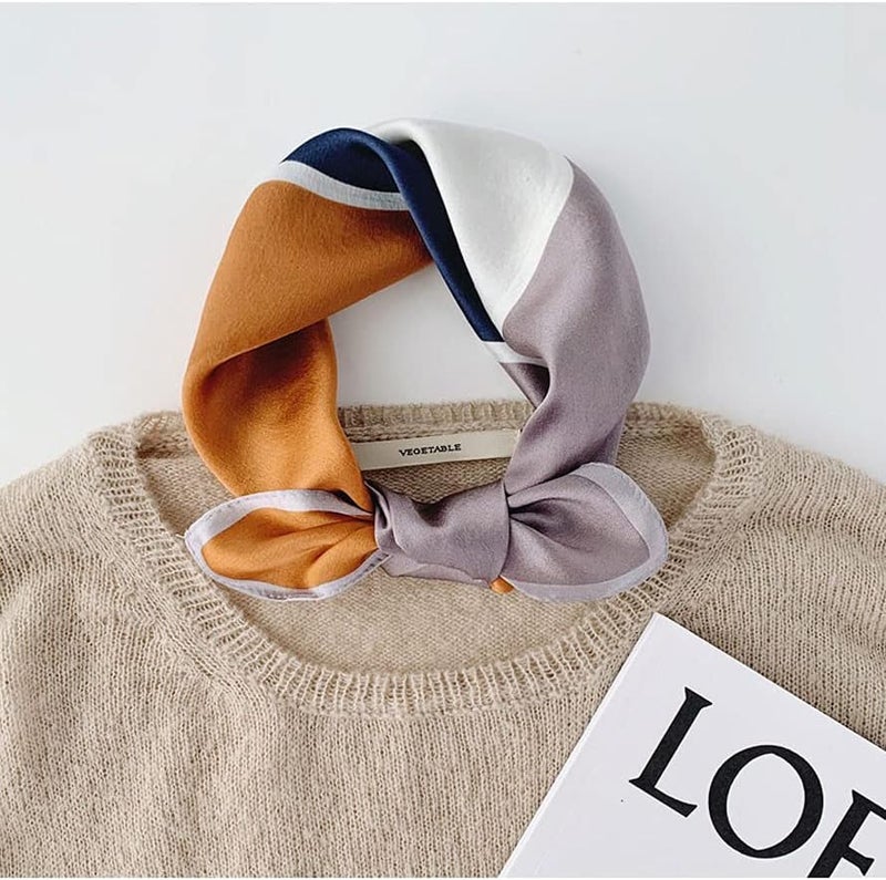 MEISEE Mulberry Silk Scarfs Women Small Square Scarf 21" x 21" Breathable Lightweight Neckerchief Headscarf - Image 5