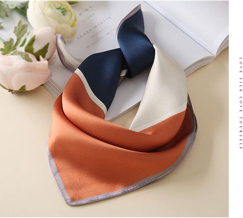 MEISEE Mulberry Silk Scarfs Women Small Square Scarf 21" x 21" Breathable Lightweight Neckerchief Headscarf - Image 4