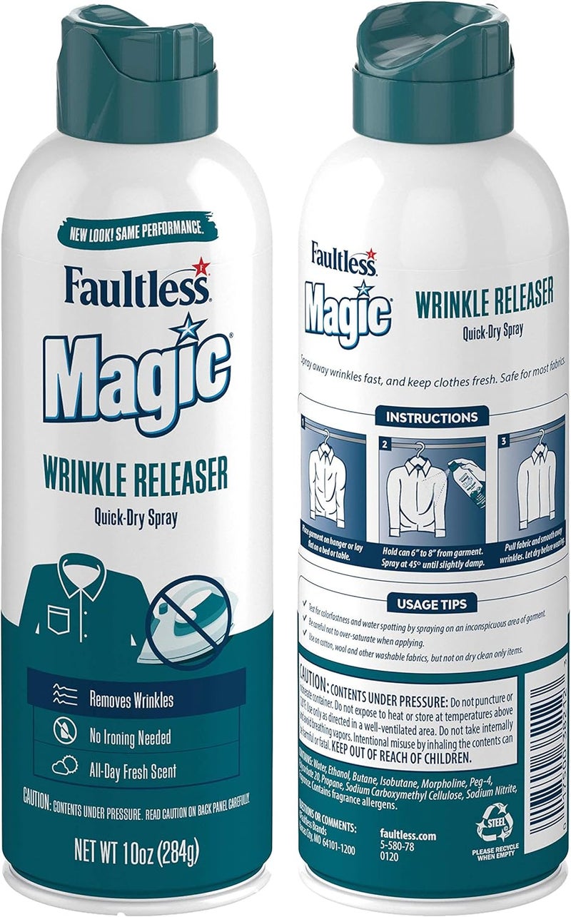 Magic Wrinkle Releaser (4 Pack) Say No to Ironing, Perfect for Travelers, Moms or those On The Go, Static Electricity Remover + Fabric Refresher + Odor Eliminator + Wrinkle Remover, Fresh Scent - Image 2