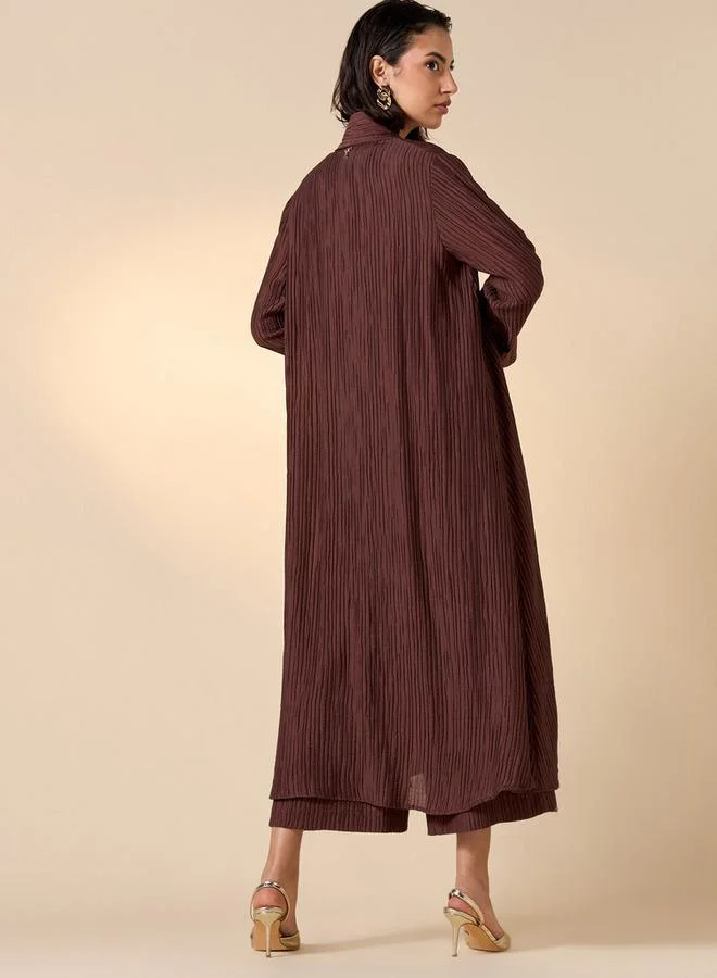 Iconic Iconic Ribbed Kimono Shrug with Long Sleeves