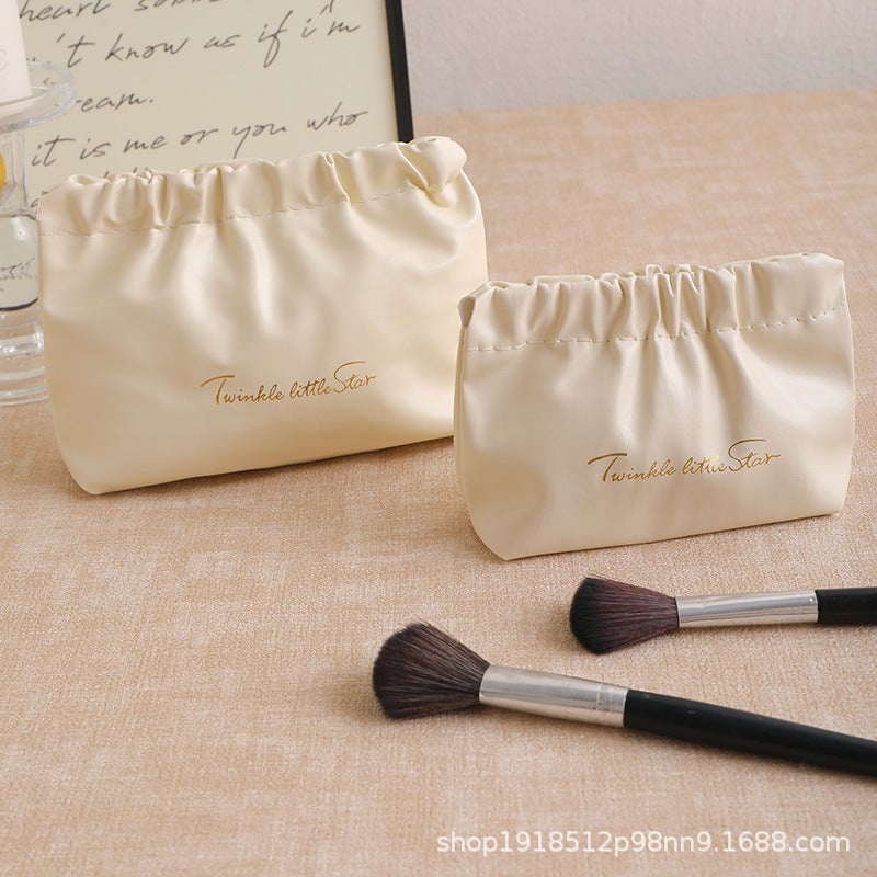 New PU Leather Zippered Cosmetic Bag, Portable Travel Makeup Organizer - Image 2