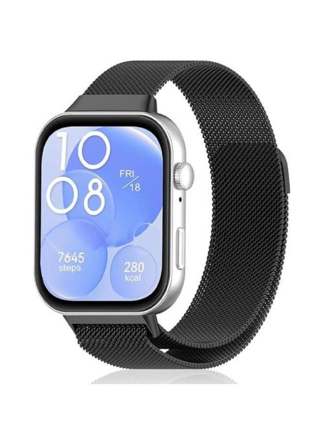 Generic - Quick Quality Milanese Bracelet Compatible With Huawei Fit 3 2024, Magnetic Ring Strap, Classic Business Style Stainless Steel Bracelets Metal Mesh Wristband For Huawei Fit 3 Watch - Image 1