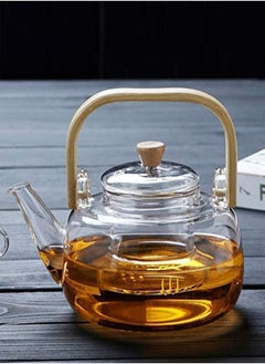 1Chase Borosilicate Glass Teapot With Glass Infuser For Loose Leaf Tea, Blooming Tea, Flower Tea With Bamboo Handle, 1000 ML…  - Image 1