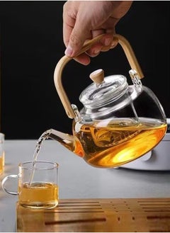 1Chase Borosilicate Glass Teapot With Glass Infuser For Loose Leaf Tea, Blooming Tea, Flower Tea With Bamboo Handle, 1000 ML…  - Image 2
