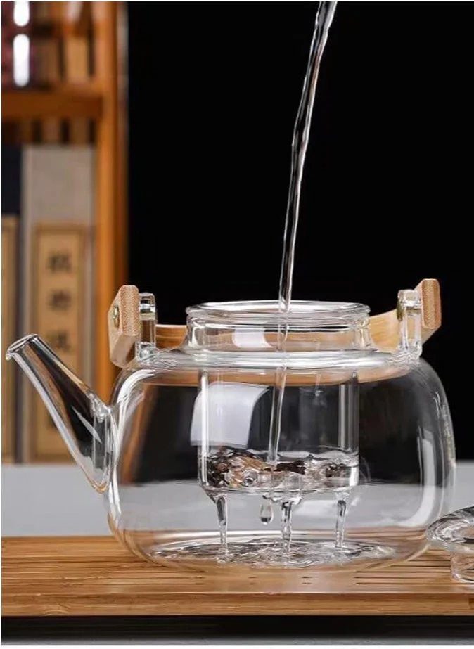 1Chase Borosilicate Glass Teapot With Glass Infuser For Loose Leaf Tea, Blooming Tea, Flower Tea With Bamboo Handle, 1000 ML…