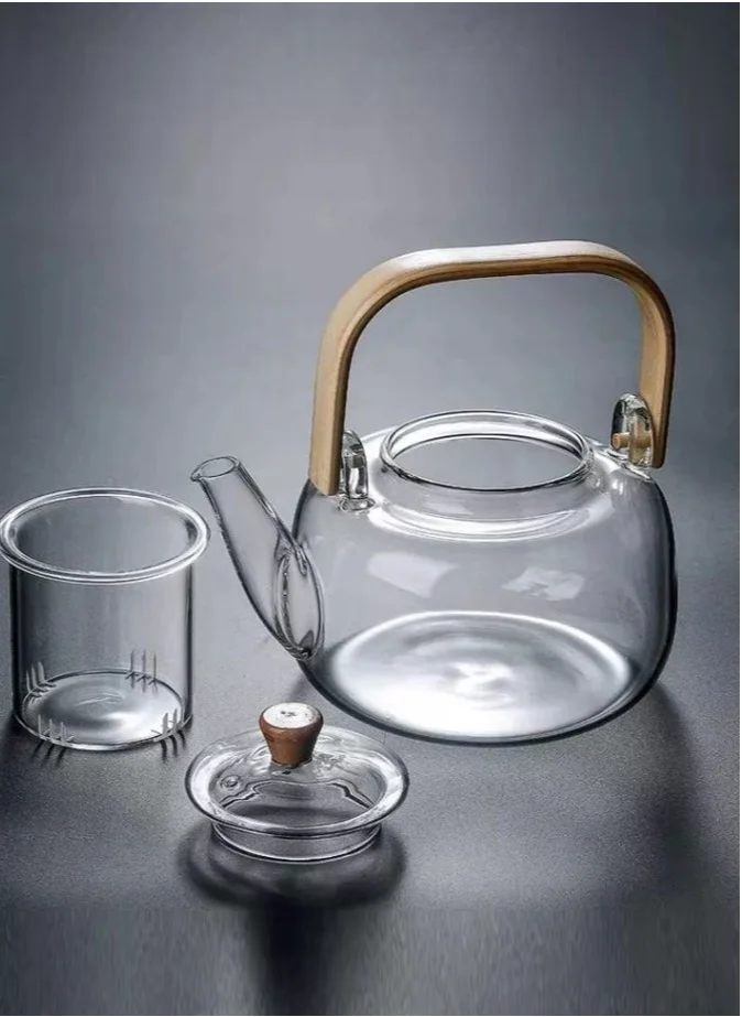 1Chase Borosilicate Glass Teapot With Glass Infuser For Loose Leaf Tea, Blooming Tea, Flower Tea With Bamboo Handle, 1000 ML…