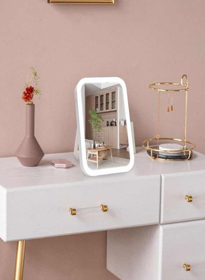 Nerien Makeup Mirror with Lights, Lighted Vanity Mirror, Dimmable Touch Screen, Portable Travel Mirror with U-Shaped Bracket, Cosmetic Mirror with Lights for Makeup Desk Dressing Room - Image 3