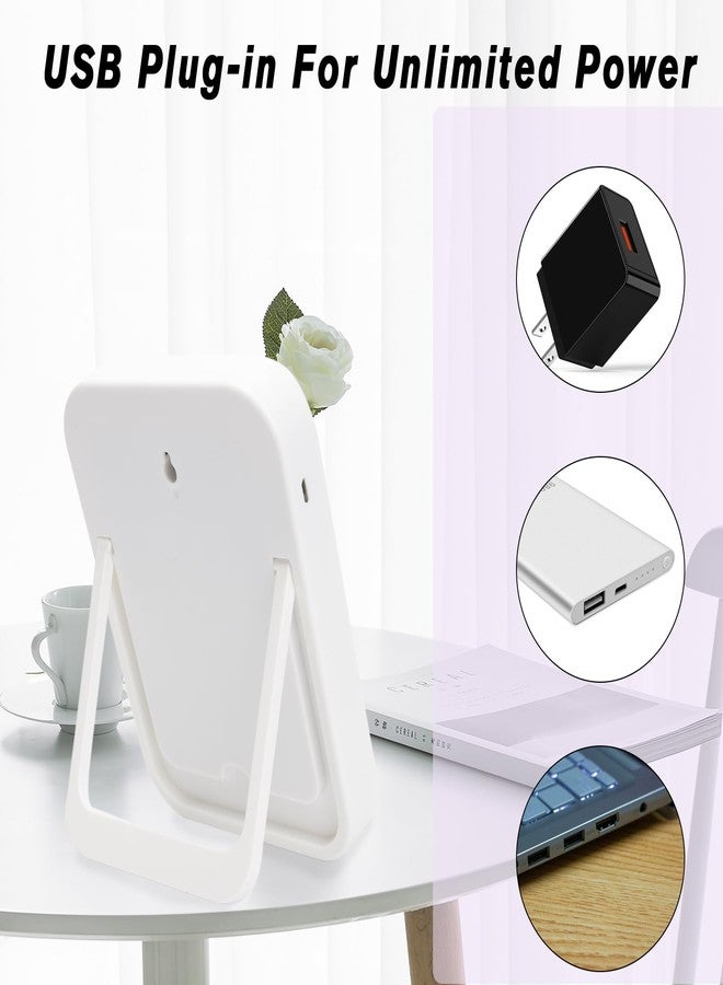 Nerien Makeup Mirror with Lights, Lighted Vanity Mirror, Dimmable Touch Screen, Portable Travel Mirror with U-Shaped Bracket, Cosmetic Mirror with Lights for Makeup Desk Dressing Room - Image 5