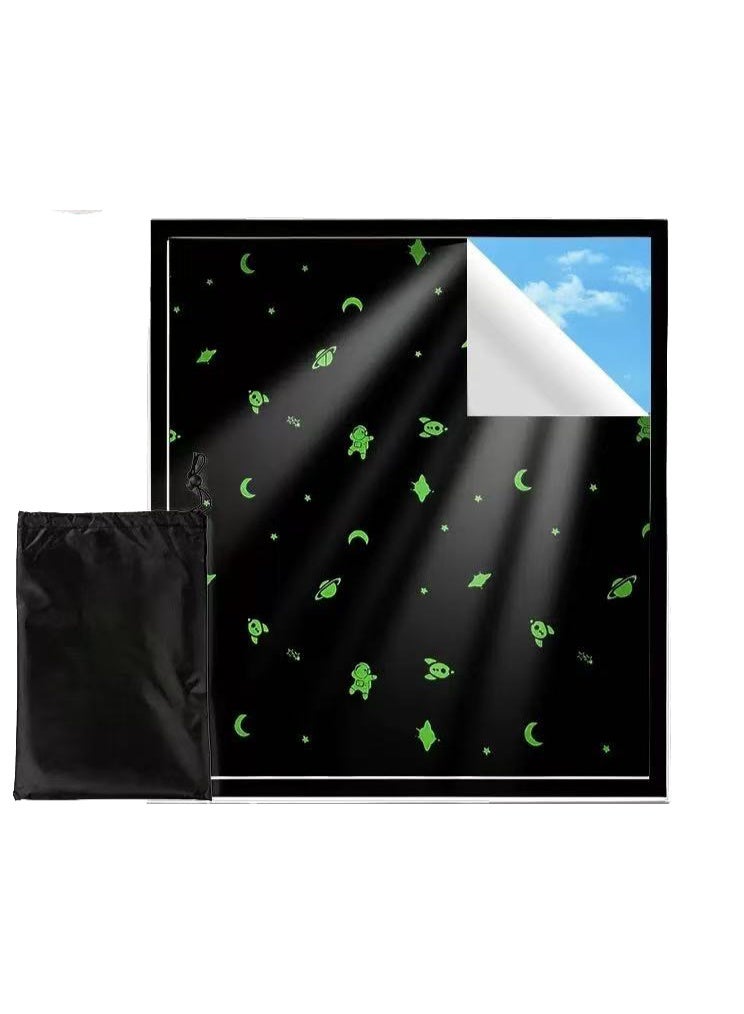 Portable Blackout Shades(145x100cm) - No Drill Window Blinds 3-Second Install for Baby Nursery, Bedroom, Travel ，Need to Bring Your own Velcro - Image 1