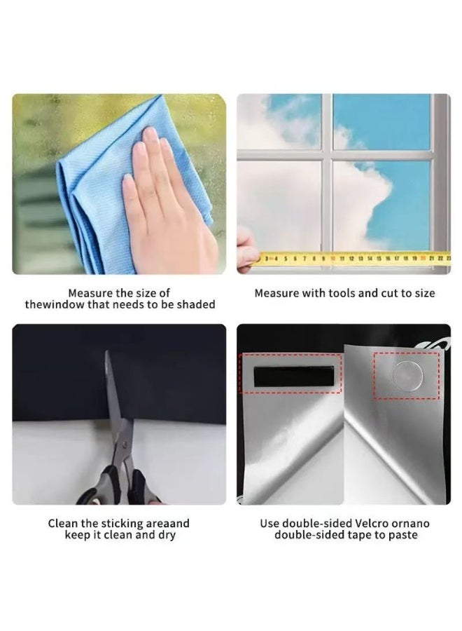 Portable Blackout Shades(145x100cm) - No Drill Window Blinds 3-Second Install for Baby Nursery, Bedroom, Travel ，Need to Bring Your own Velcro - Image 5