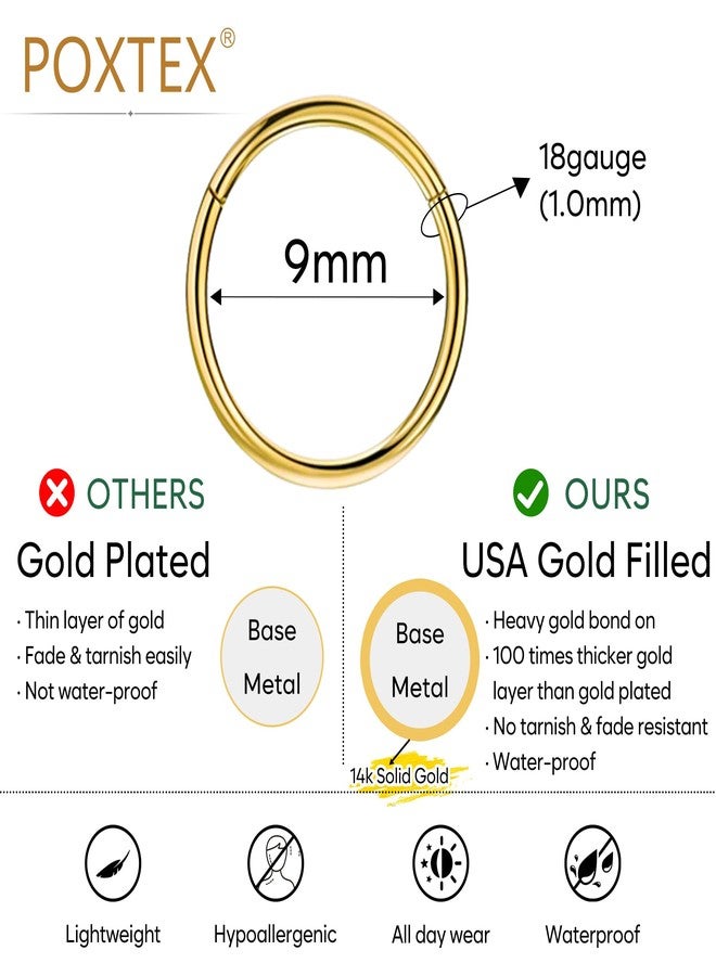 Poxtex 18g Nose Rings Piercings for Women Men Septum Clicker Ring Helix Piercing Jewelry Conch Hypoallergenic Dainty Hoop Earring Pack - Image 3