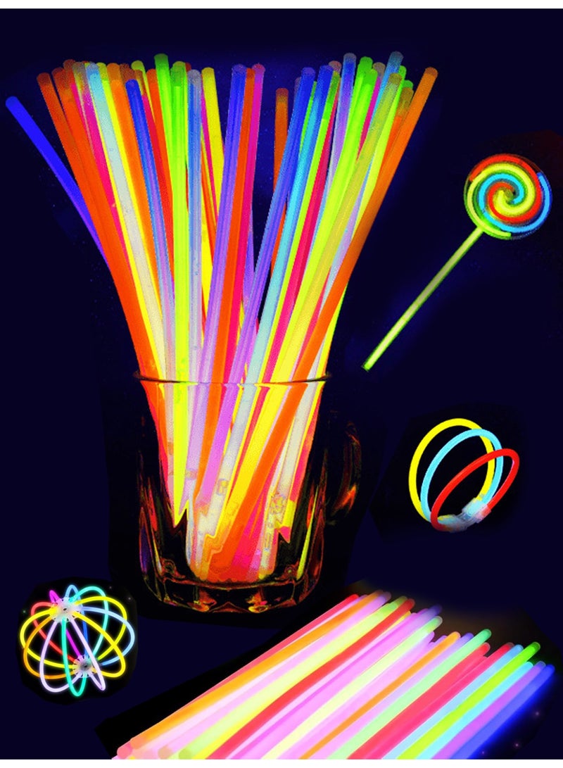 Glow Sticks Party Favors For Kids Glow In The Dark With Connectors Set Of 100 - Image 1