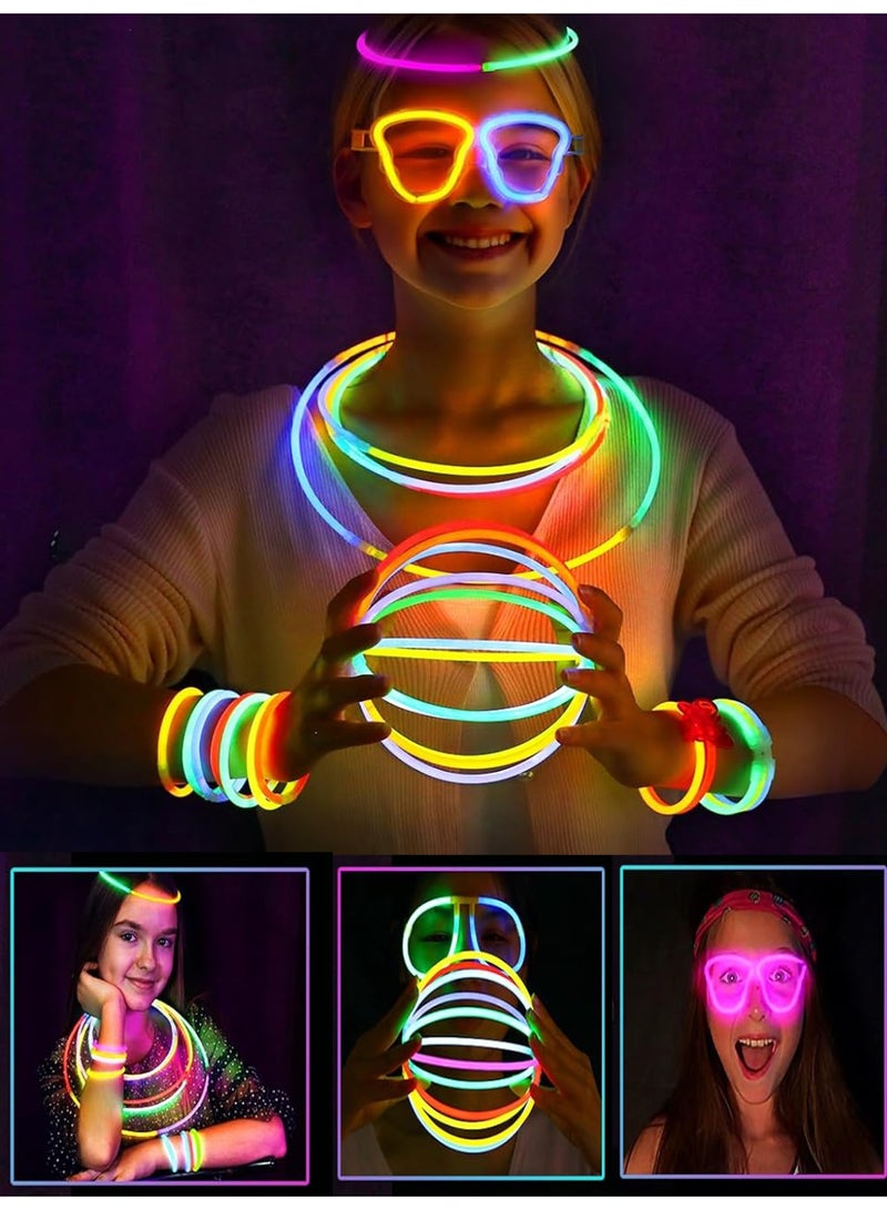 Glow Sticks Party Favors For Kids Glow In The Dark With Connectors Set Of 100 - Image 2