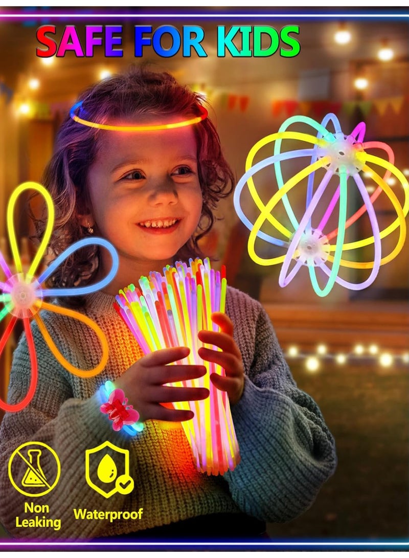 Glow Sticks Party Favors For Kids Glow In The Dark With Connectors Set Of 100 - Image 3