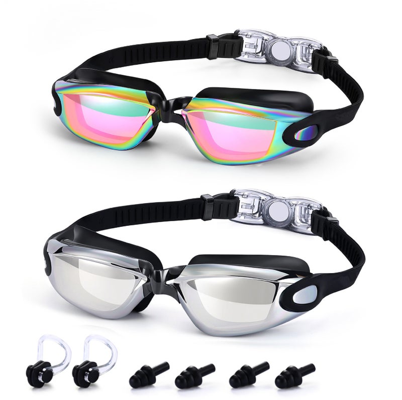 Ke Nai Da Swimming Set 4-in-1 for Adults & Teens - Anti-Fog Waterproof Swim Goggles with Silicone Cap, Nose Clip & Ear Plugs - Image 1