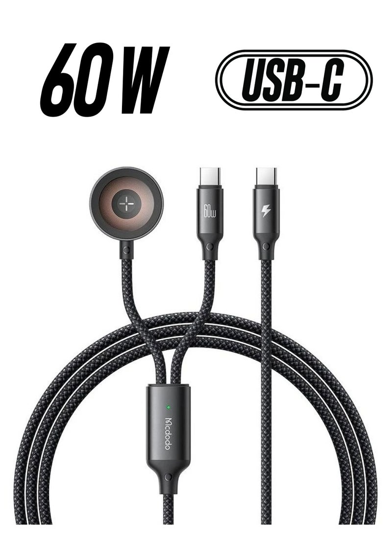 Mcdodo CA-2200 2 in-1 USB-C cable + Apple Watch charger 60W 1.2m