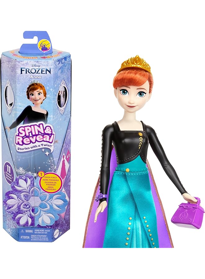 Disney Princess Mattel Frozen Anna Surprise Doll With 11 Surprises Including 5 Accessories 5 Stickers And A Game Scene Movie Inspired Toy Hxd27 - Image 1