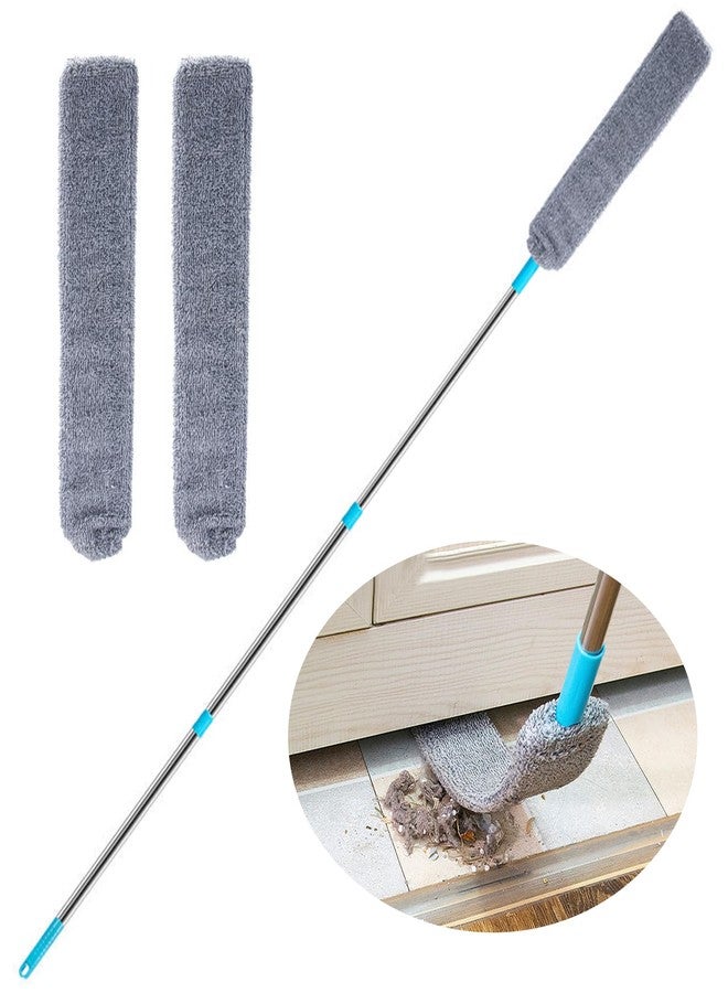JUPITER WARRIOR Retractable Gap Dust Clean Under Appliance Microfiber Duster Dust Cleaning Brush with Extendable 3 Pole (31.5''-59.1''),Bendable Removable Washable Gap Dust Cleaner for Sofa Bed Furniture Bottom - Image 1