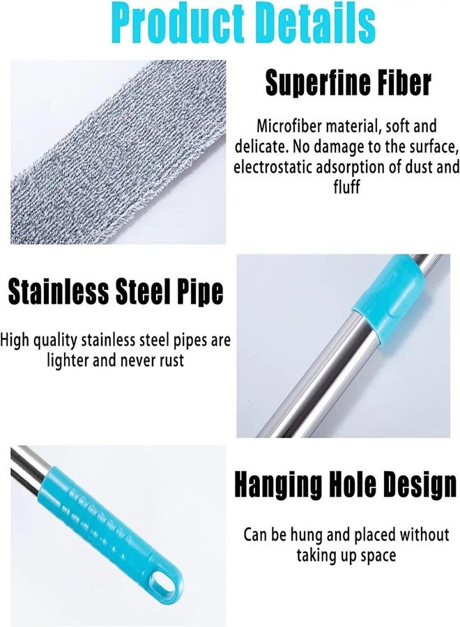 JUPITER WARRIOR Retractable Gap Dust Clean Under Appliance Microfiber Duster Dust Cleaning Brush with Extendable 3 Pole (31.5''-59.1''),Bendable Removable Washable Gap Dust Cleaner for Sofa Bed Furniture Bottom - Image 5