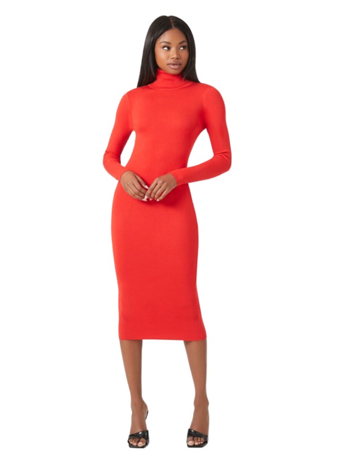 FOREVER 21 Mock Neck Midi Sweater Dress - Image 1