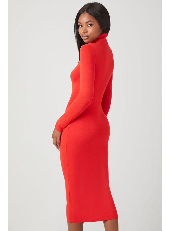 FOREVER 21 Mock Neck Midi Sweater Dress - Image 4