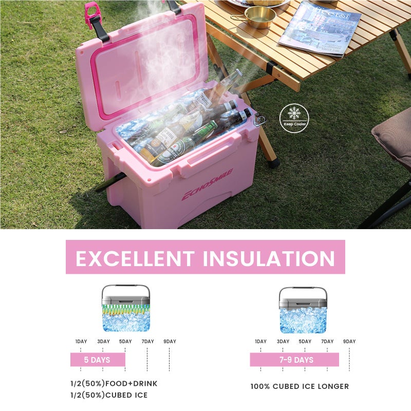 EchoSmile 12 Quart Rotomolded Cooler, Portable Hard Ice Chest, Suit for BBQ, Camping, Pincnic - Image 2