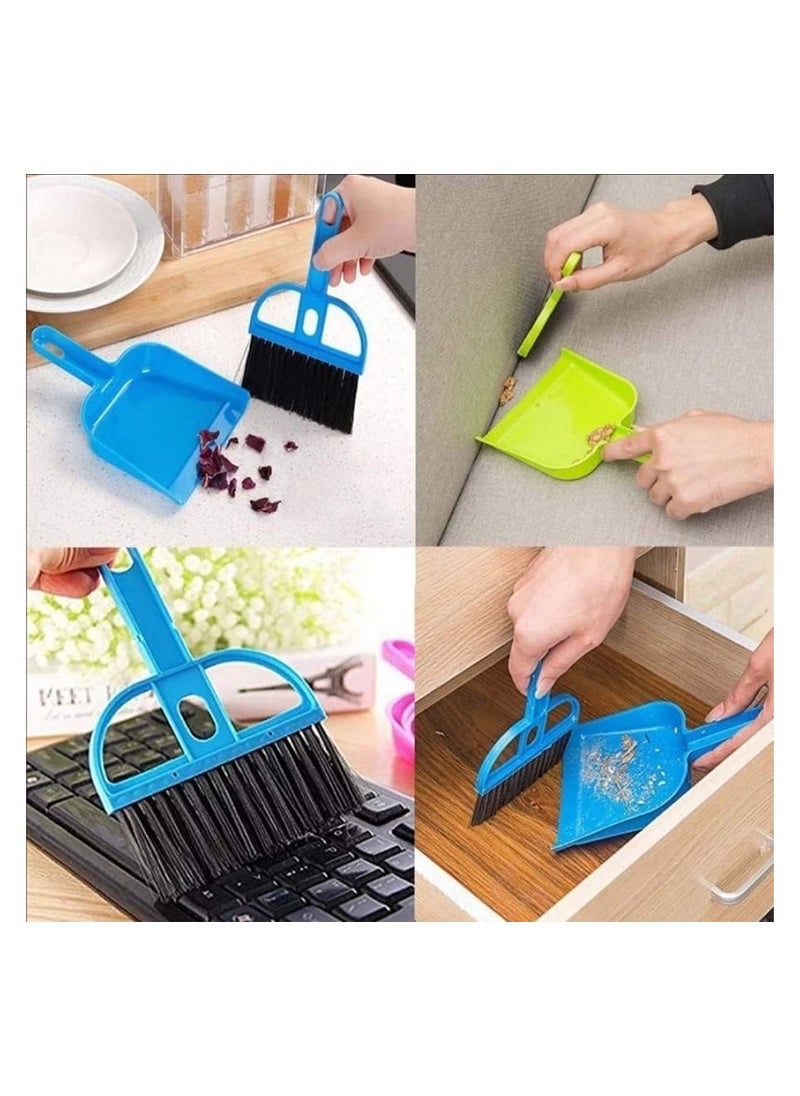 Generic - SUPDY Multipurpose Dustpan Broom Set for Drawers, Laptops, Keyboards, Dining Table, Car Seats, Carpets (1 Set) Multi Color - Image 1