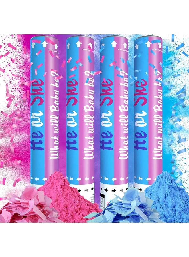 Dreamzon Pink Blue Baby Gender Reveal Party Supplies Colour Smoke Powder Gender Reveal Confetti Popper - Image 2