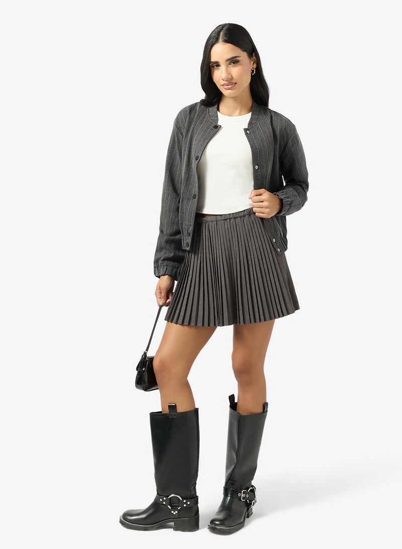 ONLY Striped Pocket Detail Bomber Jacket - Image 4