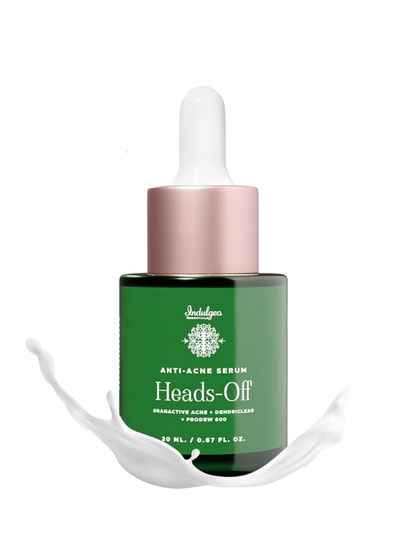 Indulgeo Essentials Heads Off - Anti Acne Face Serum for Glowing Skin 20ml - Image 1