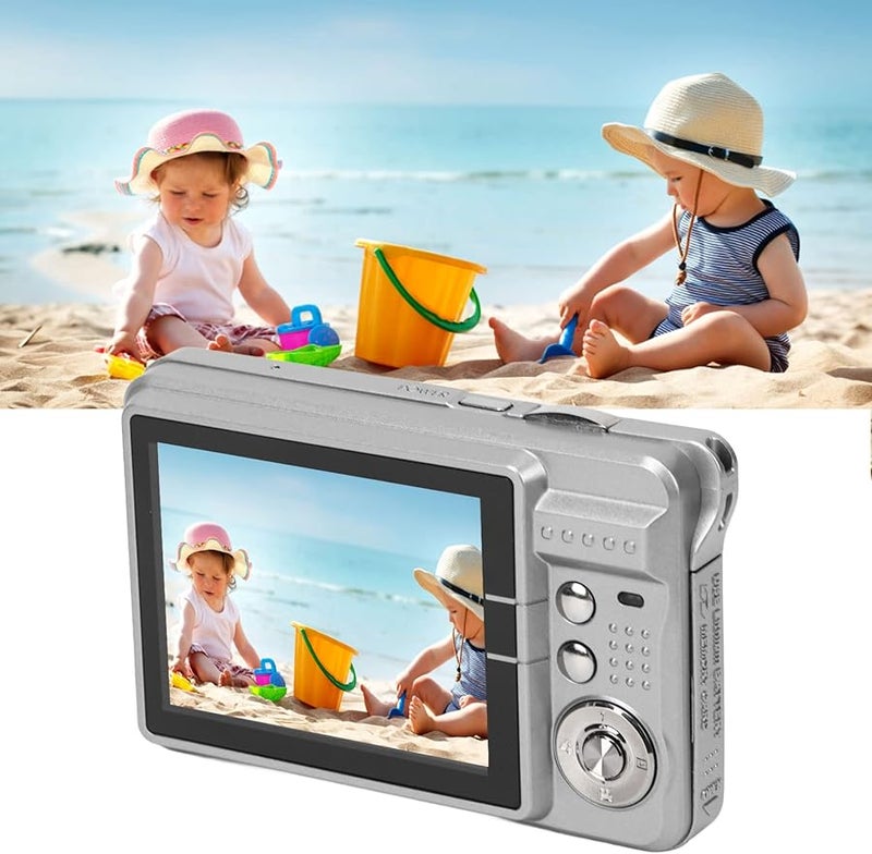 Silver 4K 48MP Digital Camera 8X Zoom Vlogging Camera with Fill Light for Students Teens Adults - Image 5