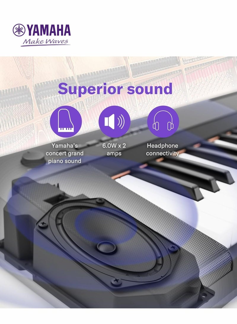 Yamaha NP-35 Piaggero Digital Keyboard with 76 Graded Soft-Touch Sensitive Keys Black - Image 4