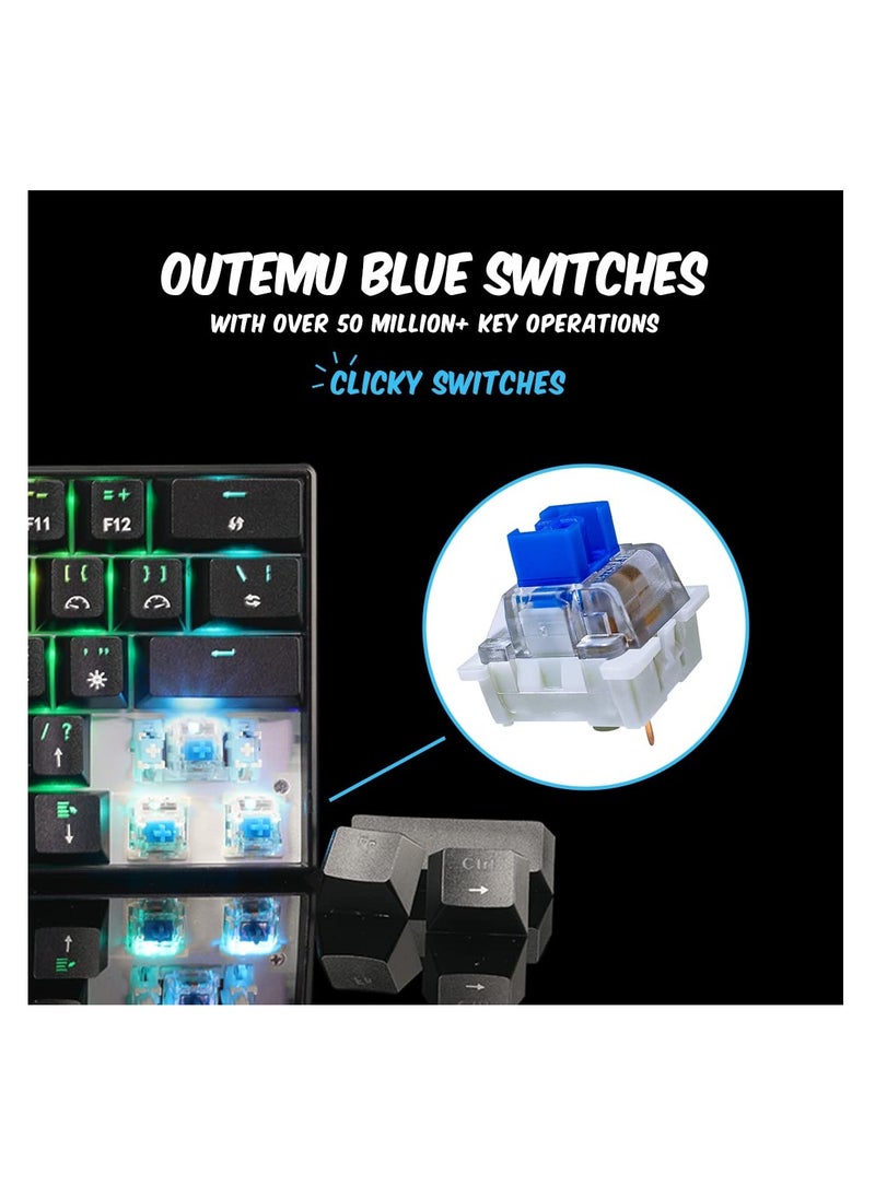 Cosmic Byte - CB-GK-21 Themis 61 Key Mechanical Per Key RGB Gaming Keyboard with Outemu Blue Switches & Software (Black, USB-A Connectivity) | Adjustable Backlight | Lighting Effects | Gaming Keyboards - Image 1