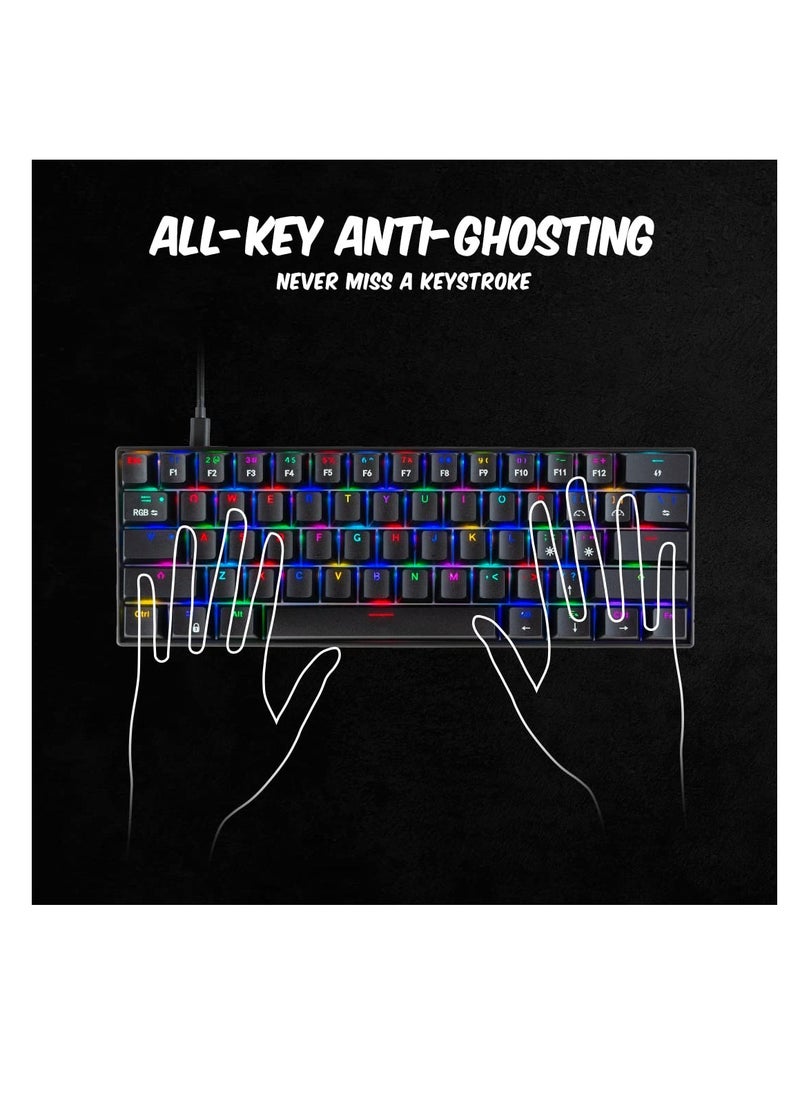 Cosmic Byte - CB-GK-21 Themis 61 Key Mechanical Per Key RGB Gaming Keyboard with Outemu Blue Switches & Software (Black, USB-A Connectivity) | Adjustable Backlight | Lighting Effects | Gaming Keyboards - Image 1