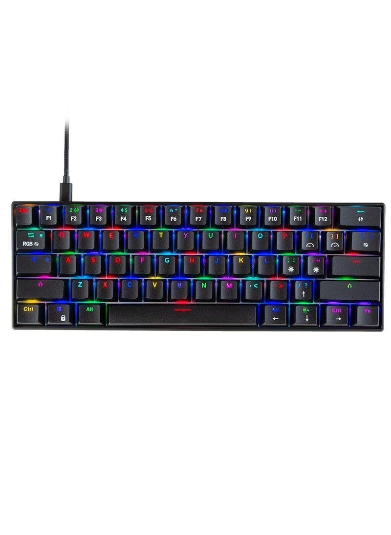 Cosmic Byte - CB-GK-21 Themis 61 Key Mechanical Per Key RGB Gaming Keyboard with Outemu Blue Switches & Software (Black, USB-A Connectivity) | Adjustable Backlight | Lighting Effects | Gaming Keyboards - Image 1