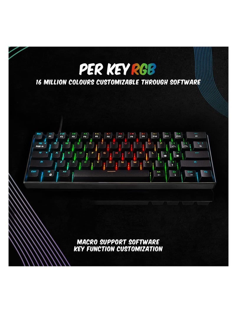 Cosmic Byte - CB-GK-21 Themis 61 Key Mechanical Per Key RGB Gaming Keyboard with Outemu Blue Switches & Software (Black, USB-A Connectivity) | Adjustable Backlight | Lighting Effects | Gaming Keyboards - Image 1