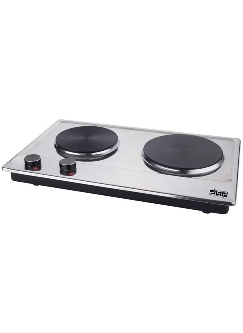 DSP - DSP 2 Burner Electric Hot Plate: 1000W+1500W Power Output, Stainless Steel Plates, Precise Temperature Control Model KD4047 - Image 1