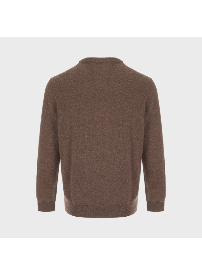 Zara men's Classic Basic Simple Comfortable Soft Long Sleeve Round Neck Cashmere Sweater - Image 3
