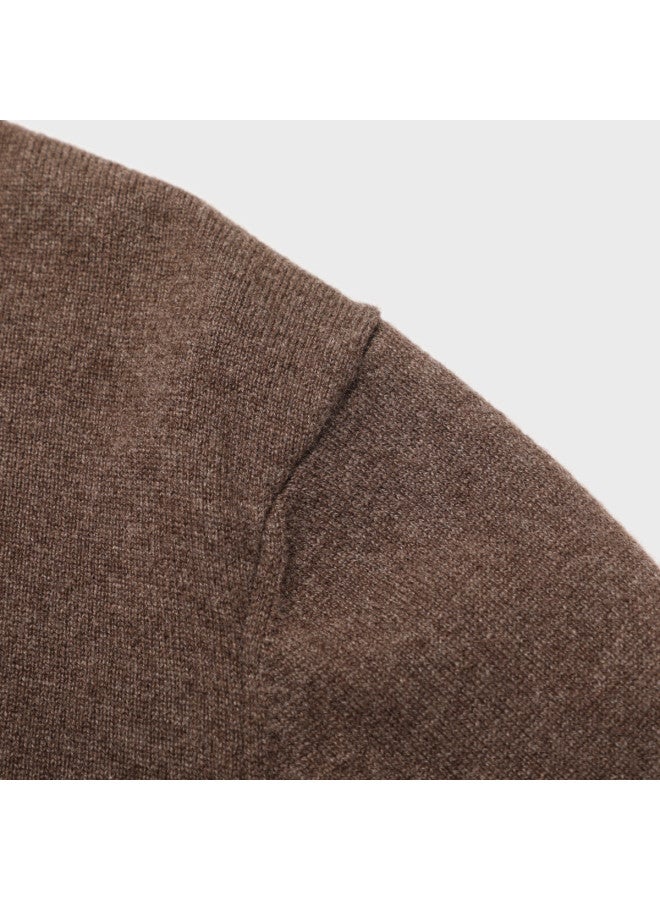 Zara men's Classic Basic Simple Comfortable Soft Long Sleeve Round Neck Cashmere Sweater - Image 5